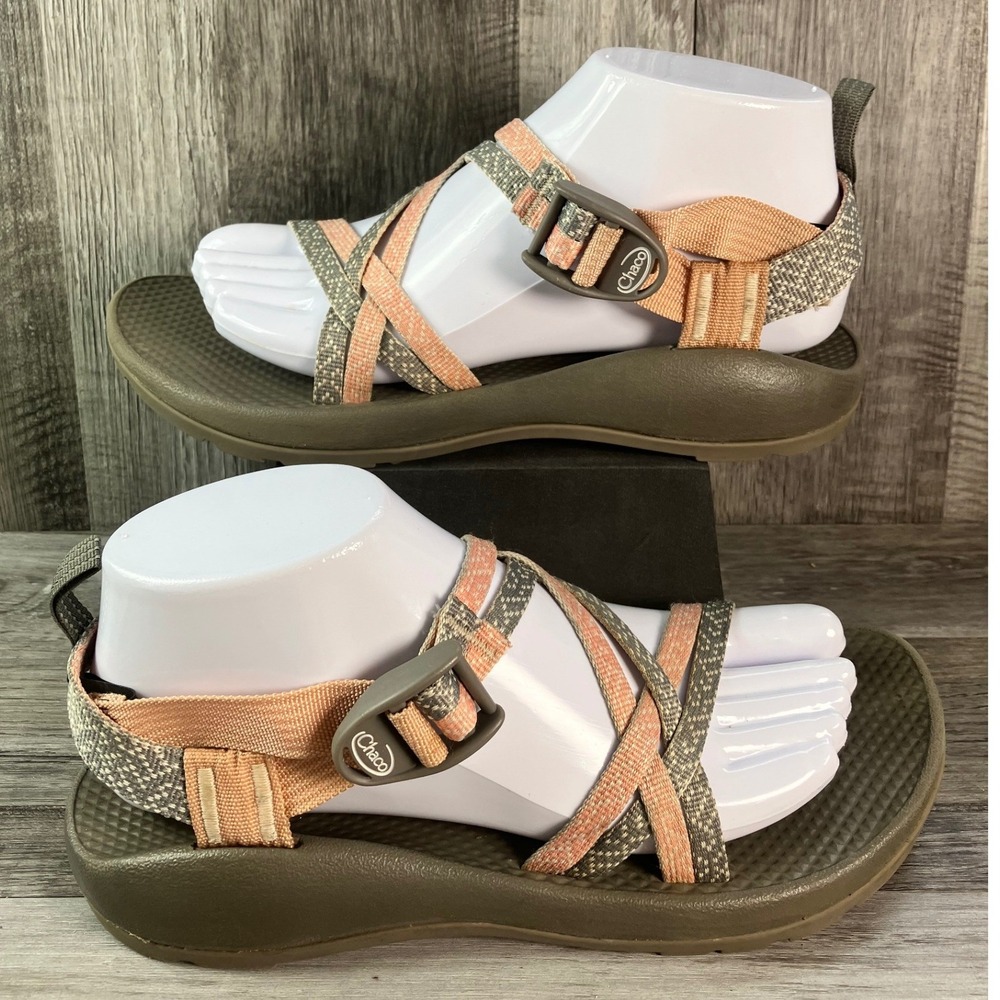 Chaco Kids Z/Cloud Sport Sandals Pink Grey Olive Size 6 EU 37 J180266
